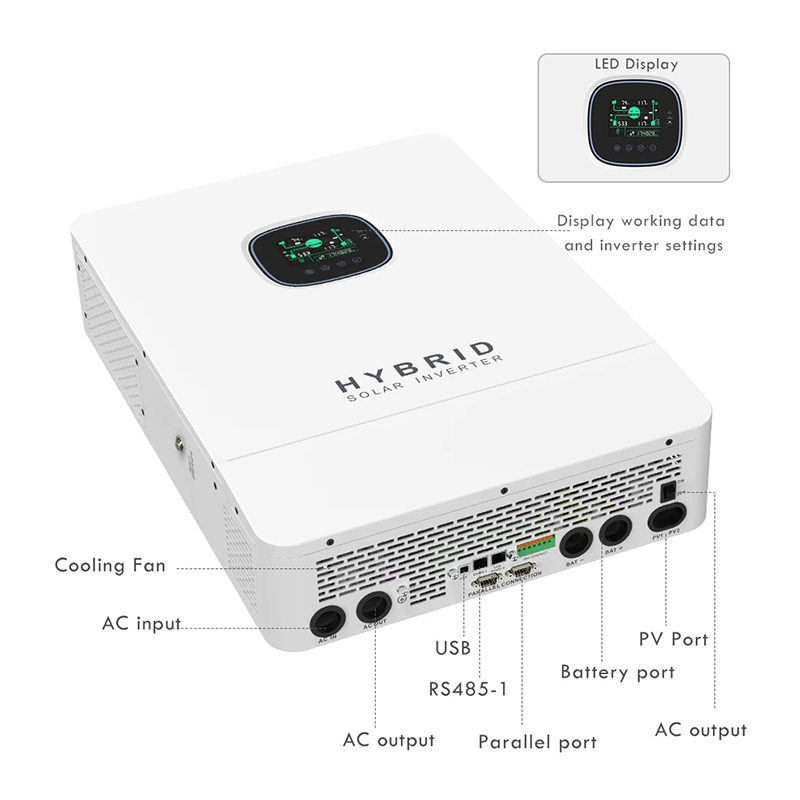 Split Phase Inverter 10Kw 110V 220V - 110V 220V Hybrid Off Grid Solar