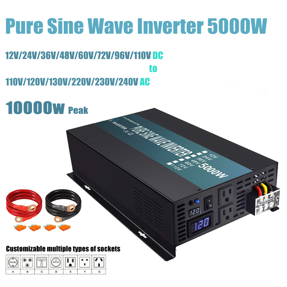 Pure Sine Wave Inverter 5000W 48V 220V - Pure Sine Wave Inverter 5000W 24V