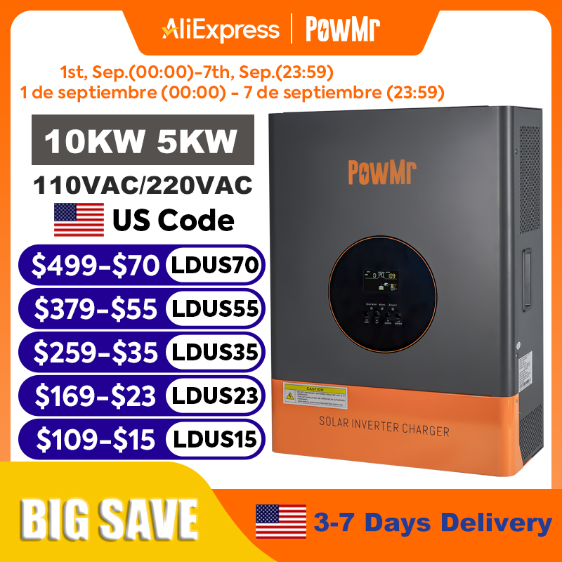 Split Phase Inverter 10Kw 110V 220V - PowMr 10KW 5KW Split Phase Inverter