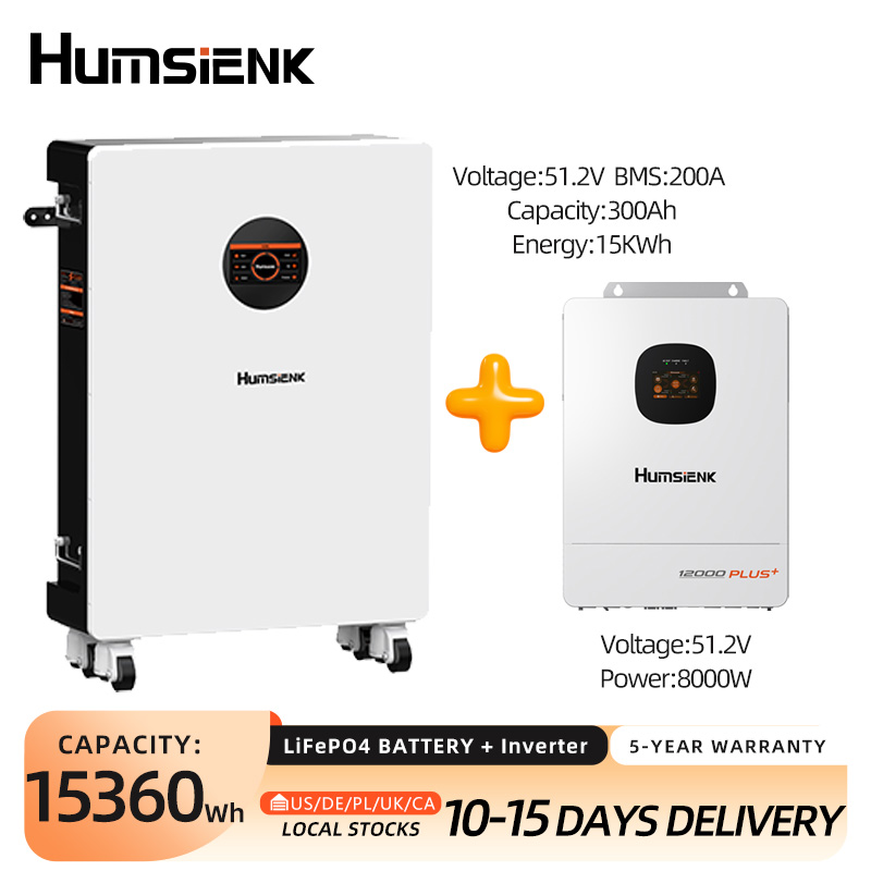 Humsienk 48V 300Ah LiFePO4 Blu - Mppt Hybrid Inverter 48V 8Kw 3 Phase recension och pris