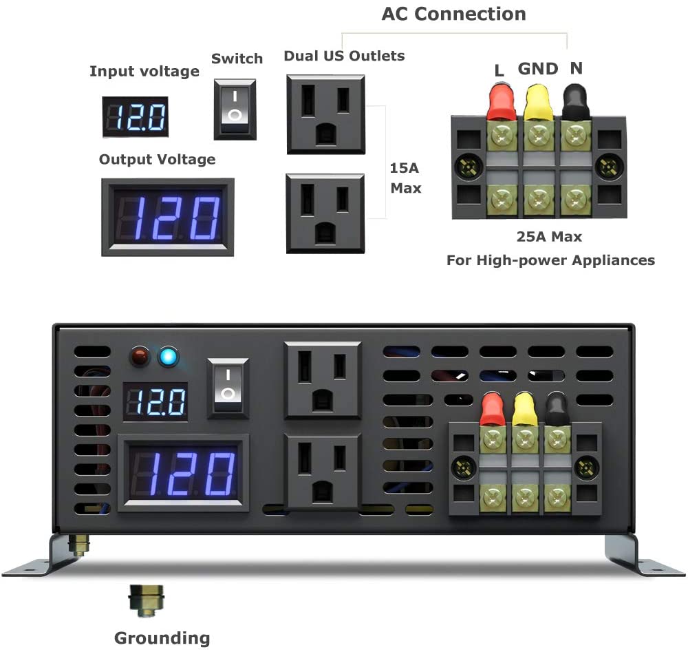 Pure Sine Wave Inverter 3000W  - Inverter Pure Sine Wave 60Hz 120V 3000W recension och pris