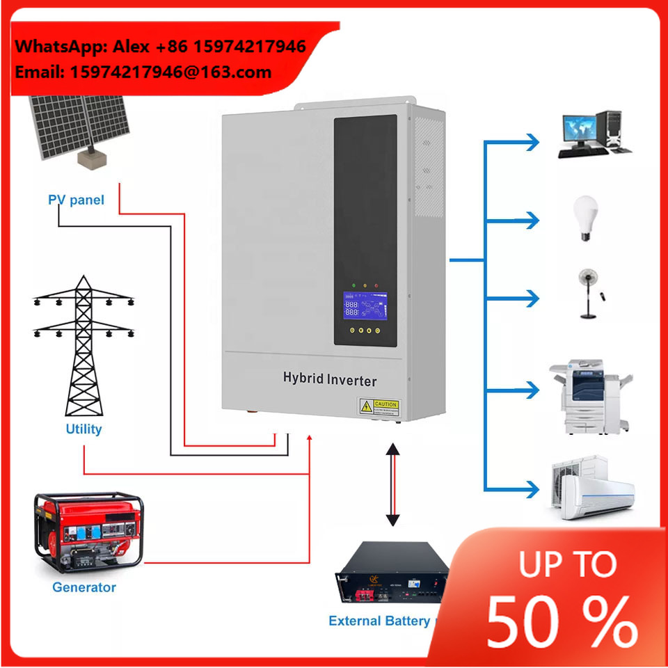 5.5KW 48V Hybrid On/ Off Grid  - Hybrid Solar Inverter 5.5Kw Mppt 48V recension och pris
