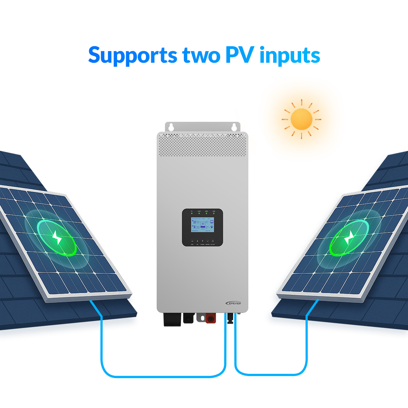Epever Inverter Dc 24V 48V to  - Hybrid Solar Inverter 5.5Kw Mppt 48V recension och pris