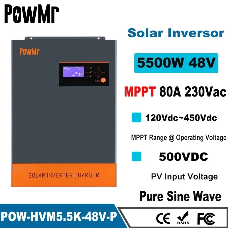3-Phase Hybrid Solar Inverter  - Hybrid Solar Inverter 5.5Kw Mppt 48V recension och pris