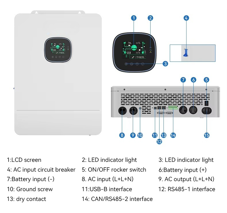 110V 220V Hybrid Off Grid Sola - Split Phase Inverter 10Kw 110V 220V recension och pris