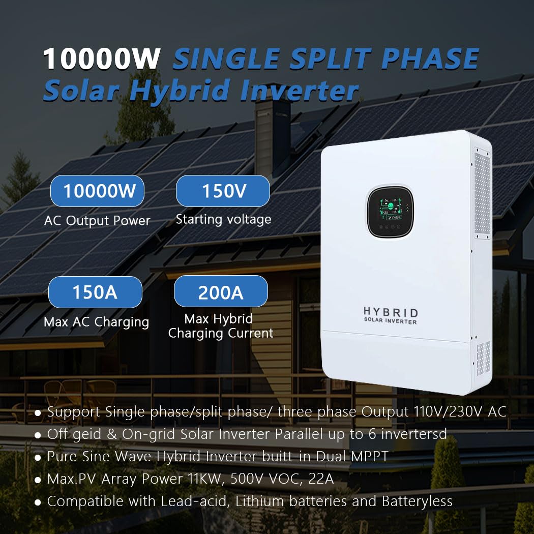 Y&H 10KW Hybrid Solar Inverter - Split Phase Inverter 10Kw 110V 220V recension och pris