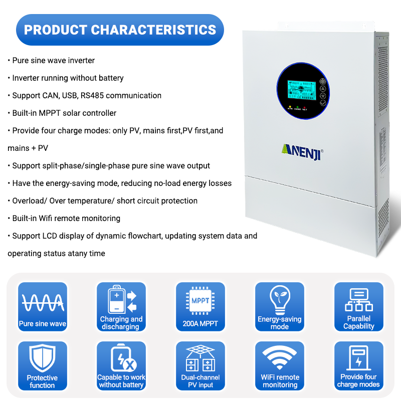 ANENJI Split Phase 12KW 48V Hy - Off Grid Solar Inverter 48V 6000W recension och pris
