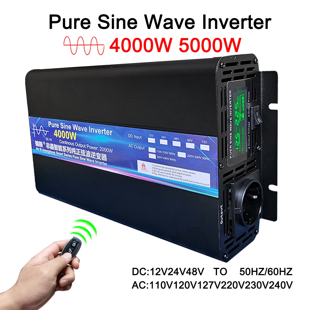 Pure Sine Wave Power Inverter  - Pure Sine Wave Inverter 5000W 48V 220V recension och pris