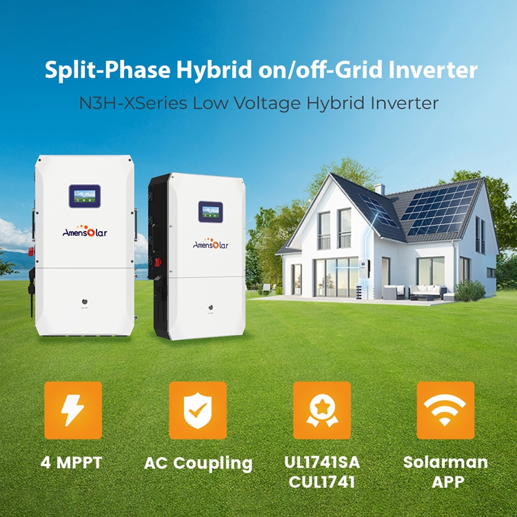 AMENSOLAR Hybrid Inverter 4 5k - Split Phase Inverter 10Kw 110V 220V recension och pris