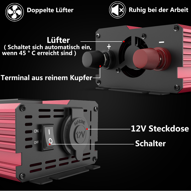 12V To 220V 4000W Peak Power I - Power Inverter 12V 220V 4000W Continuous recension och pris