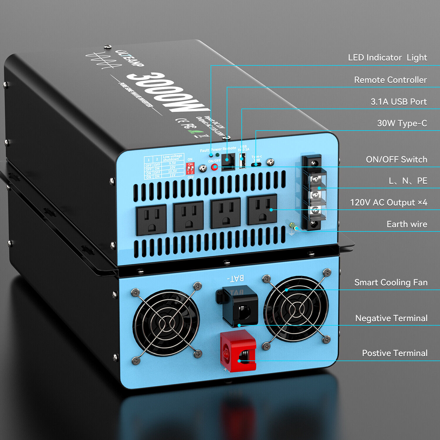 3000W Pure Sine Wave Power Inv - Inverter Pure Sine Wave 60Hz 120V 3000W recension och pris