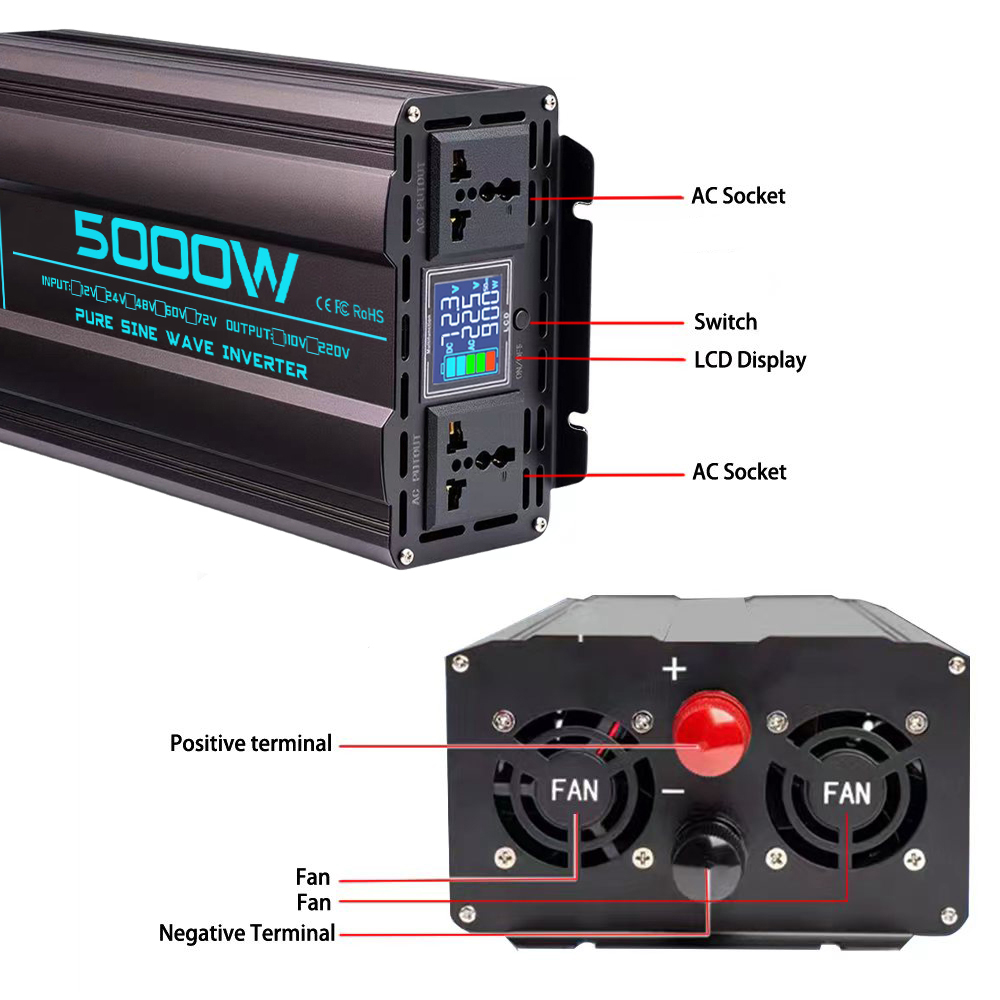 Pure Sine Wave Inverter 48V/72 - Pure Sine Wave Inverter 5000W 48V 220V recension och pris