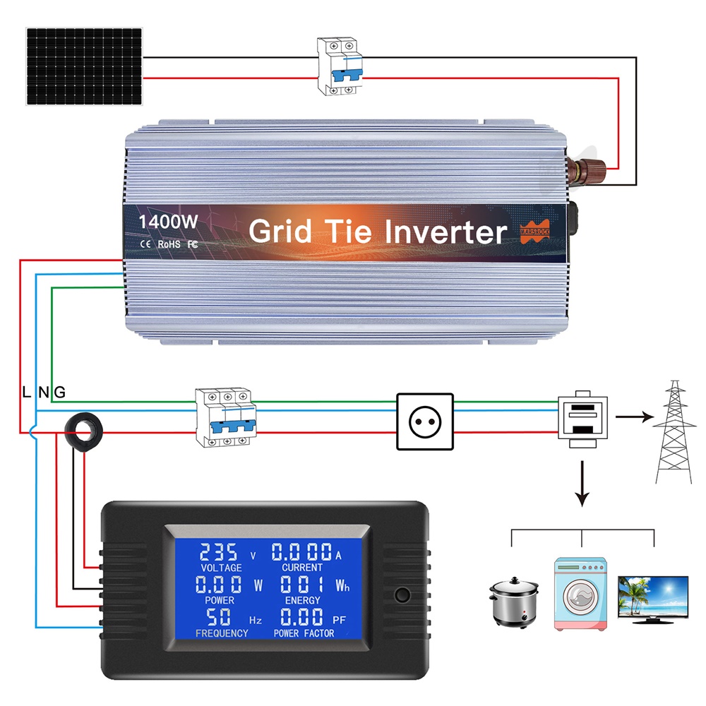 18V 24V 36V 1400W Solar On Gri - Micro Inverter 1400W Solar Grid Tie recension och pris